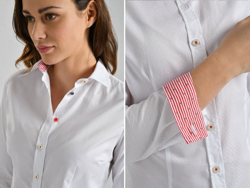 Moda estate camicia bianca particolare